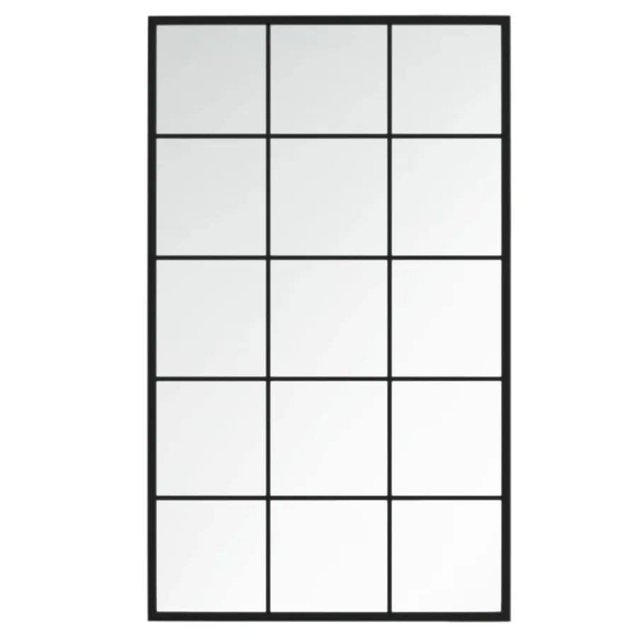 Miroirs muraux 4 pcs noir 100x60 cm métal - 4