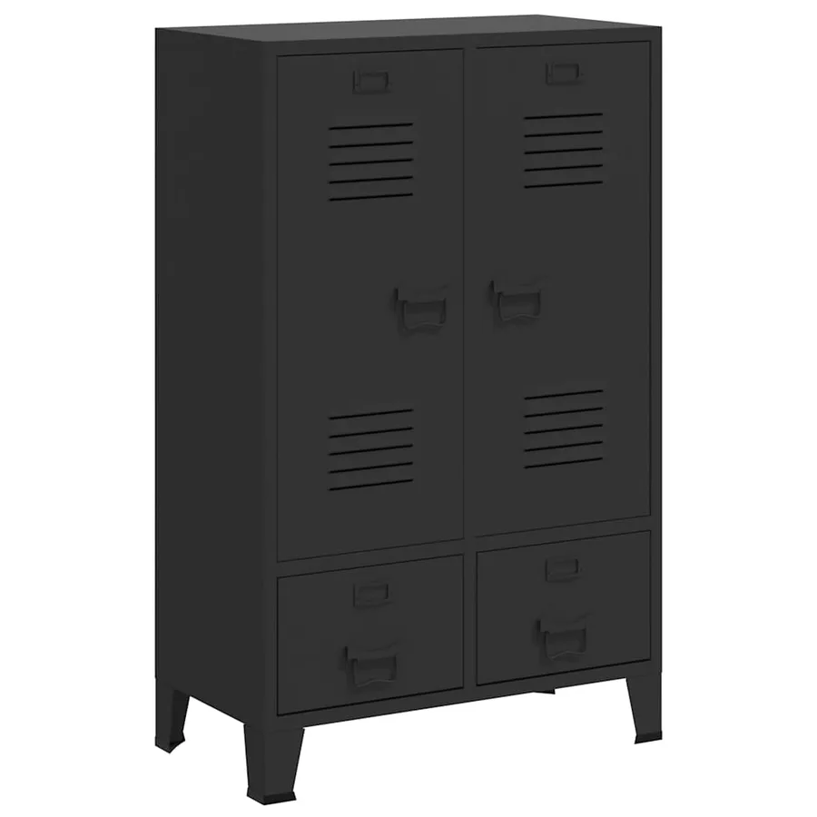 Garde-robe métal de style industriel 67x35x107 cm noir - 2