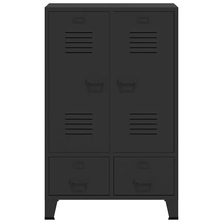 Garde-robe métal de style industriel 67x35x107 cm noir - 4