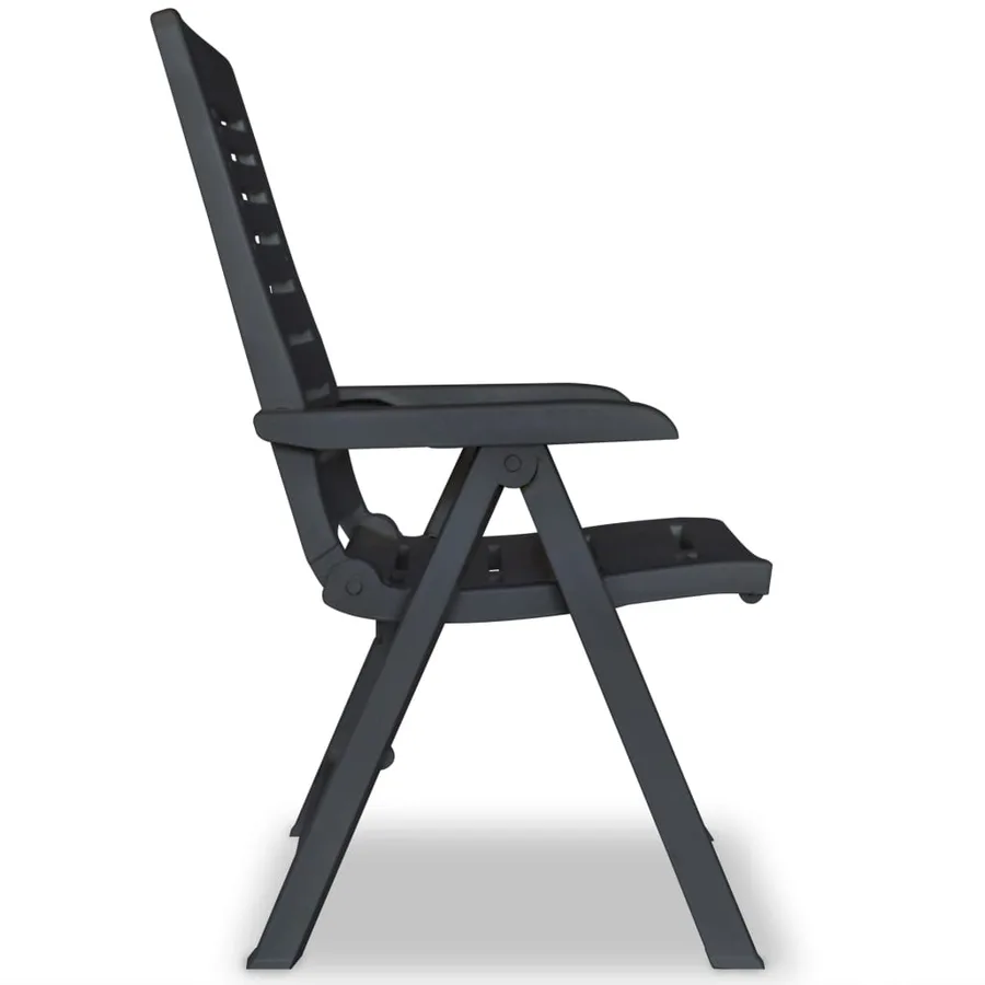 Chaises inclinables de jardin lot de 4 Plastique Anthracite - 5