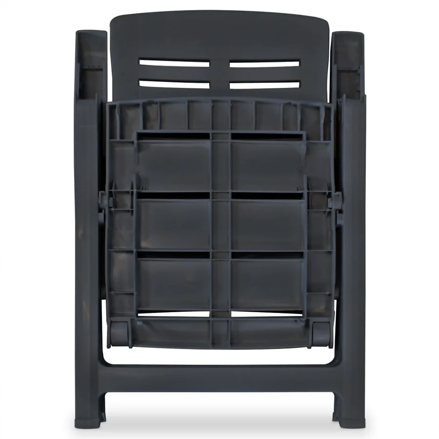 Chaises inclinables de jardin lot de 4 Plastique Anthracite - 6