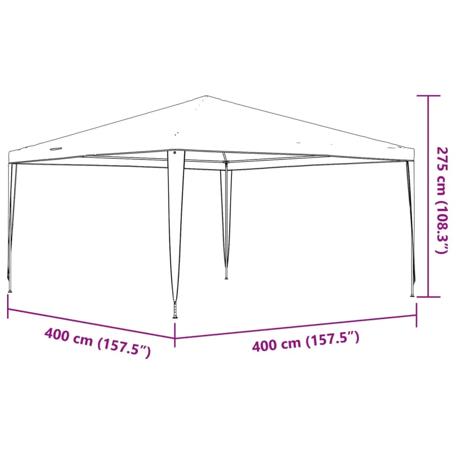 Tente de réception 4x4 m blanc - 8