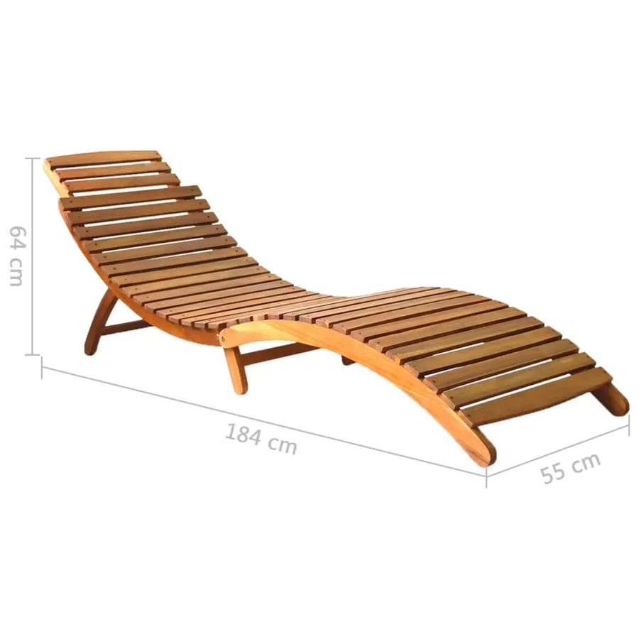 Chaises longues lot de 2 Bois d'acacia solide - 6