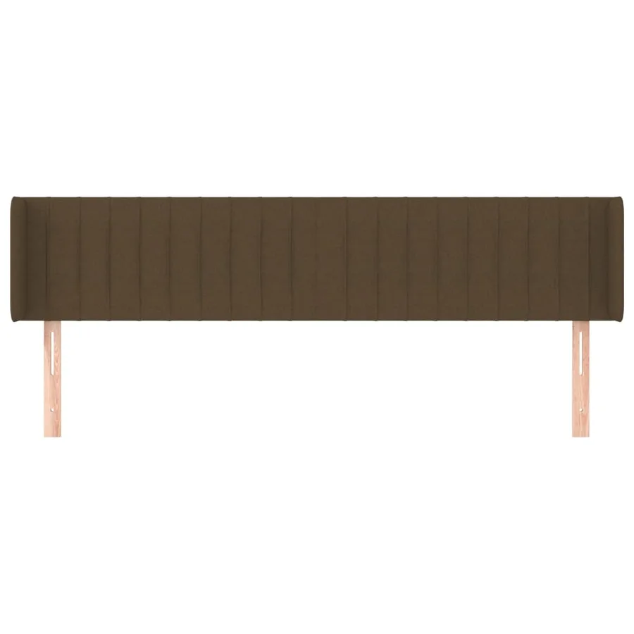 Tête de lit avec oreilles Marron Foncé 203x16x78/88 cm Tissu - 3
