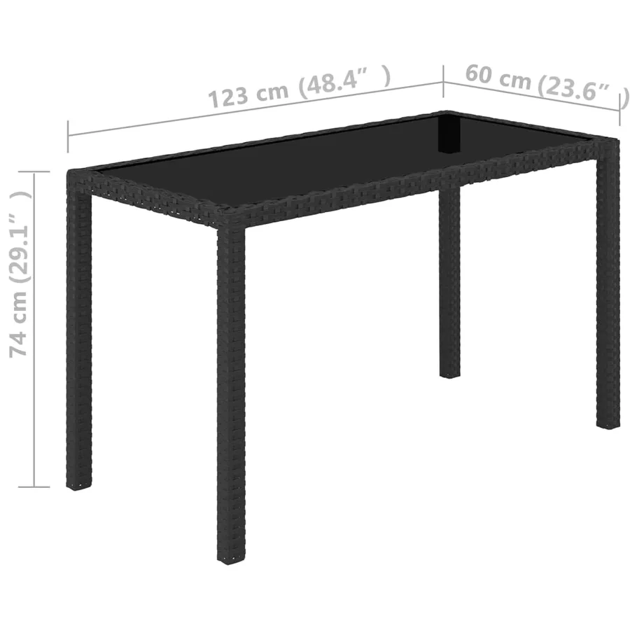 Ensemble à manger d'extérieur 5 pcs coussin Résine tressée Noir - 11