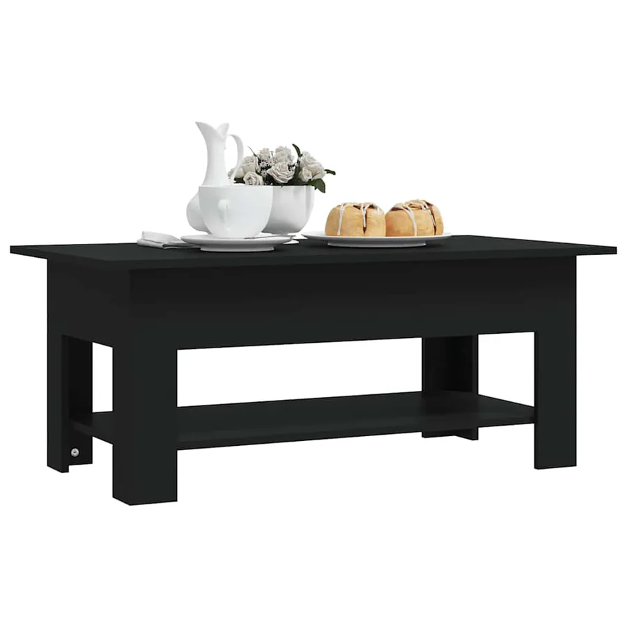 Table basse noir 102x55x42 cm bois d'ingénierie - 6