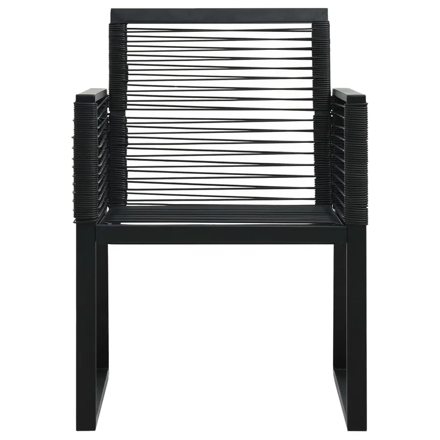 Chaises de jardin lot de 2 Noir Rotin PVC - 3