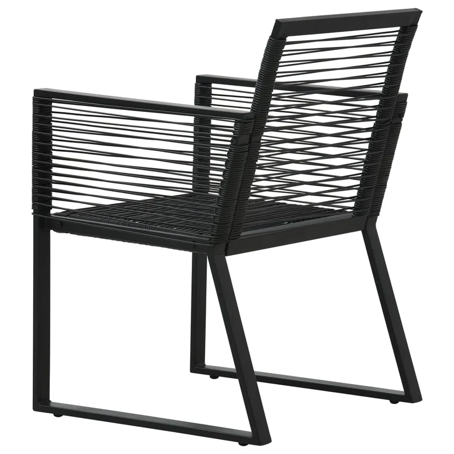 Chaises de jardin lot de 2 Noir Rotin PVC - 5