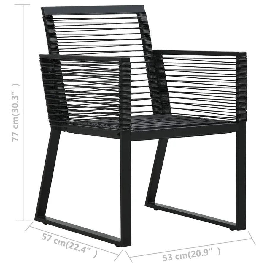 Chaises de jardin lot de 2 Noir Rotin PVC - 9