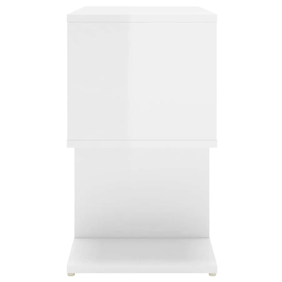 Tables de chevet 2 pcs blanc brillant bois d'ingénierie - 5
