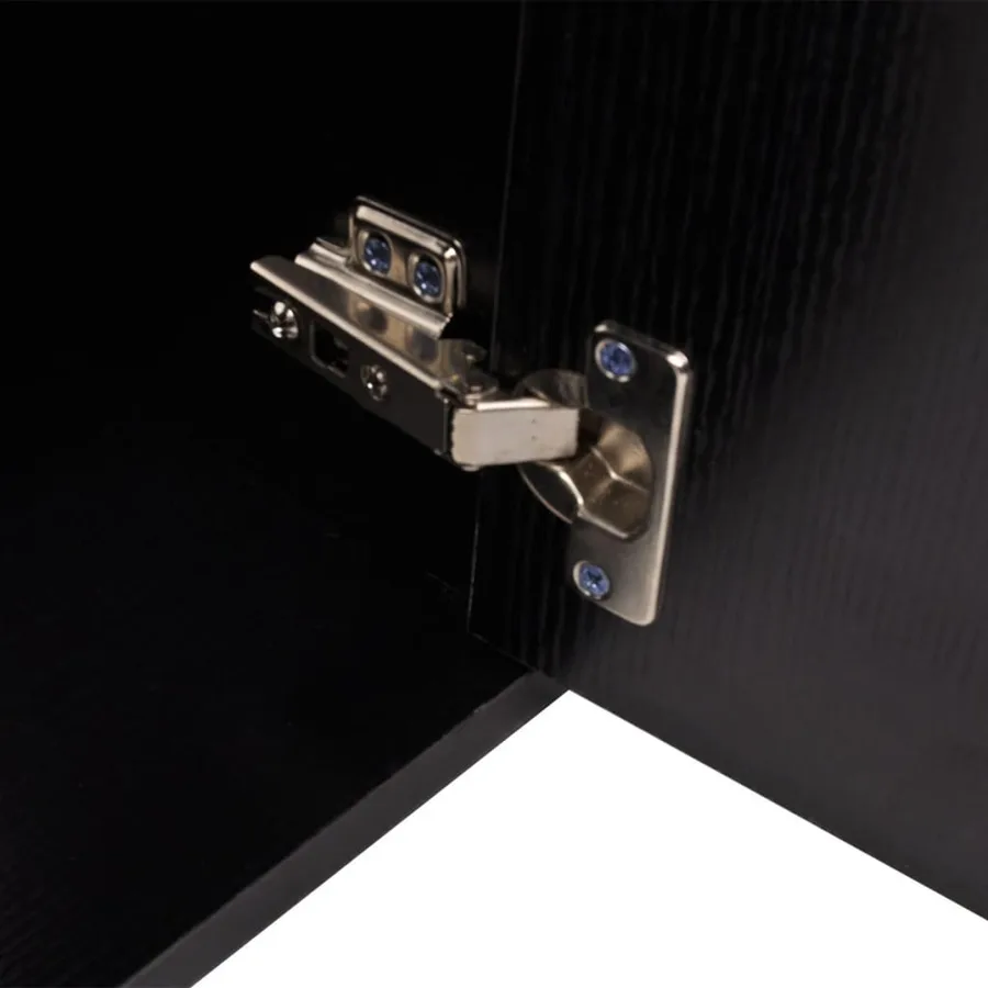 Meuble de salle de bain 11 pcs avec lavabo et robinet Noir - 5