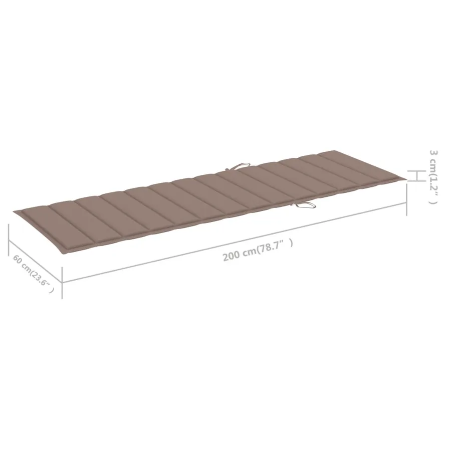 Chaise longue de jardin avec table et coussin Bois d'acacia - 11