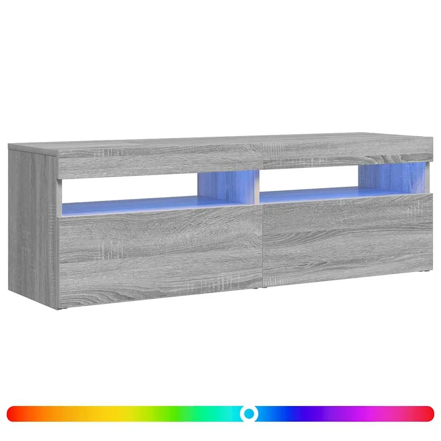 Meuble TV avec lumières LED sonoma gris 120x35x40 cm - 2