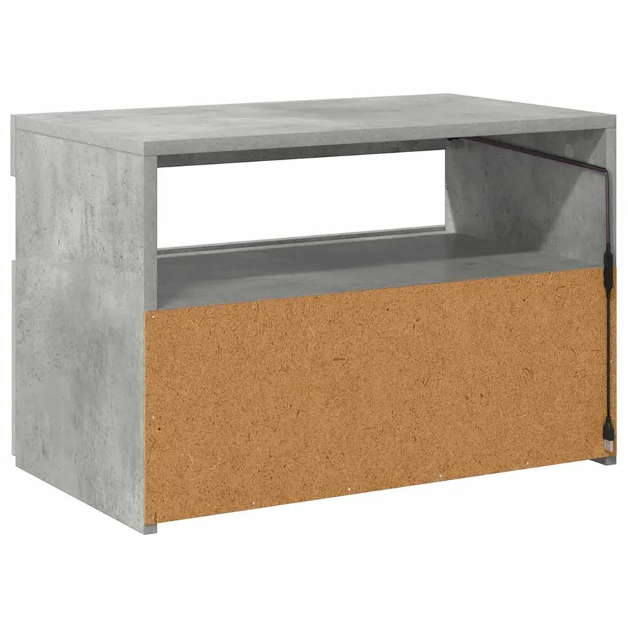 Meuble TV avec lumières LED gris béton 60x35x40 cm - 11