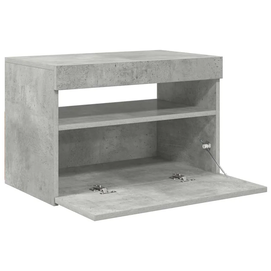 Meuble TV avec lumières LED gris béton 60x35x40 cm - 8