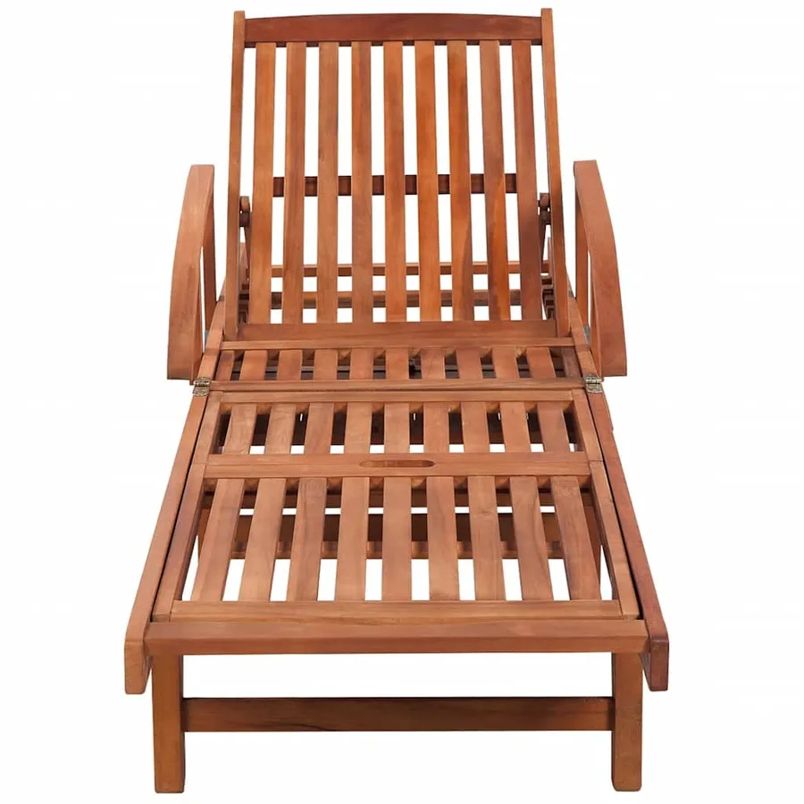 Chaises longues lot de 2 avec table Bois d'acacia solide - 2