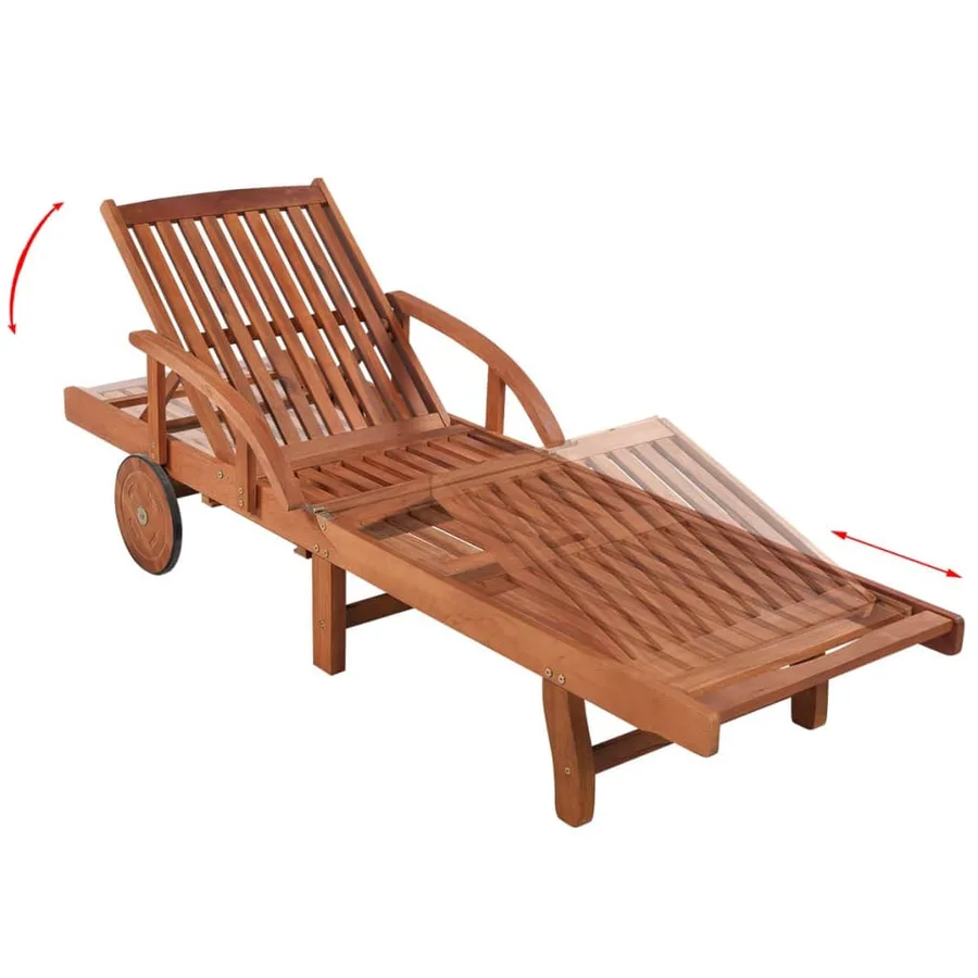 Chaises longues lot de 2 avec table Bois d'acacia solide - 5