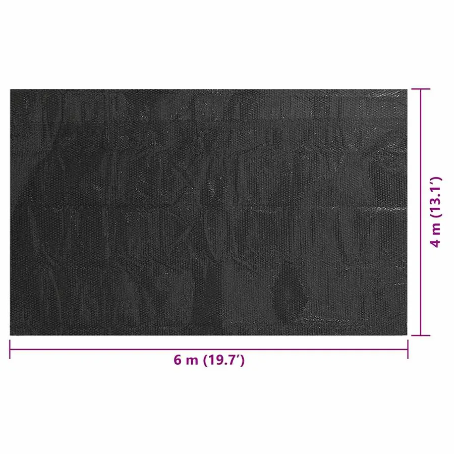 Film solaire de piscine PE rectangulaire flottant 6x4 m Noir - 6