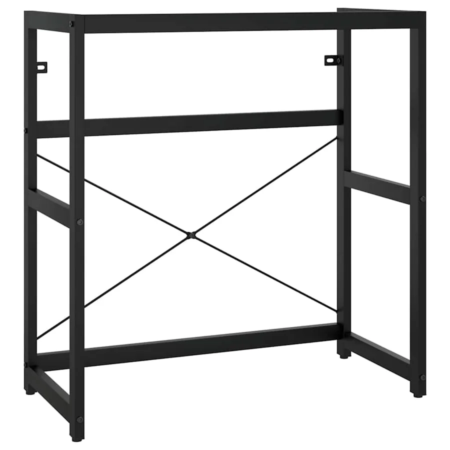 Cadre de lavabo de salle de bain Noir 79x38x83 cm Fer - 2