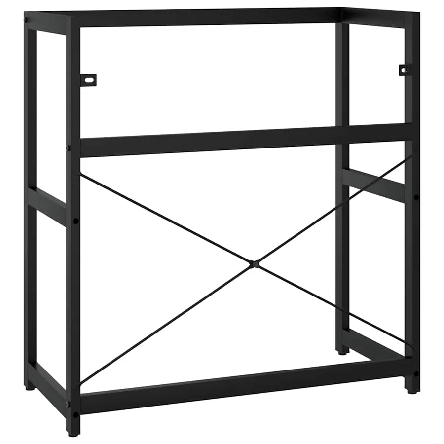 Cadre de lavabo de salle de bain Noir 79x38x83 cm Fer - 6