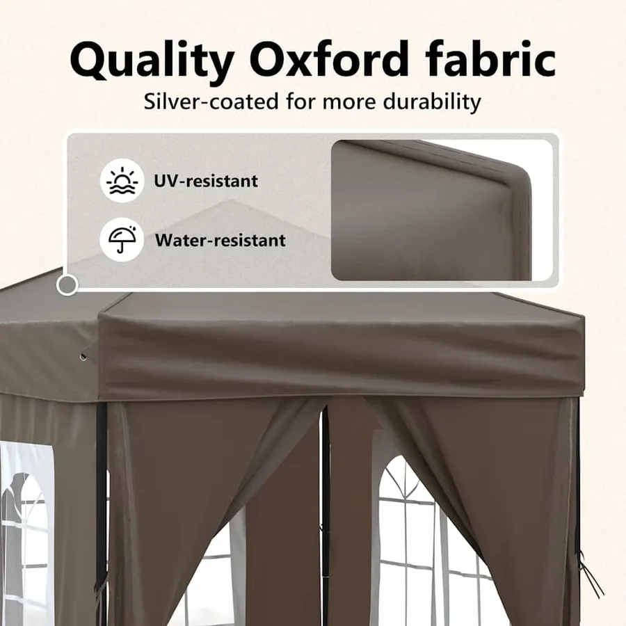 Tente de réception pliable avec parois Taupe 2x2 m - 11