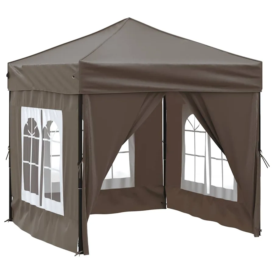 Tente de réception pliable avec parois Taupe 2x2 m - 2