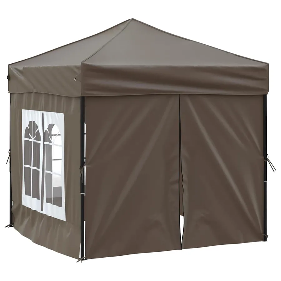Tente de réception pliable avec parois Taupe 2x2 m - 3