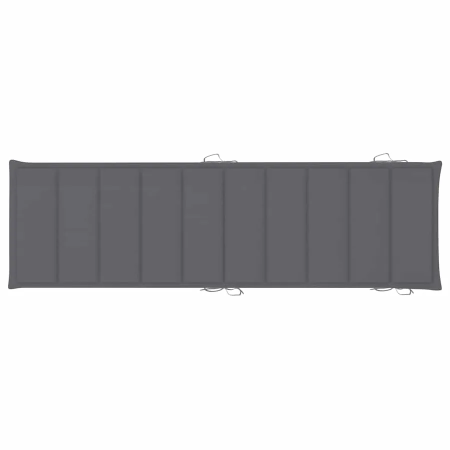 Chaise longue à bascule avec coussin Bois de teck solide - 10