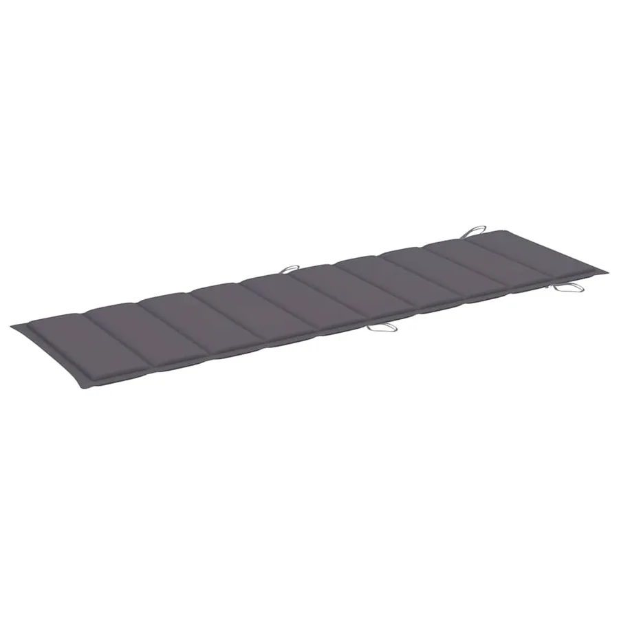 Chaise longue à bascule avec coussin Bois de teck solide - 14