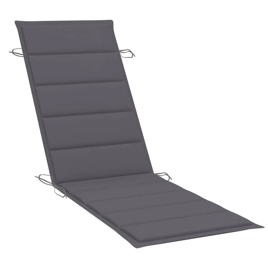 Chaise longue à bascule avec coussin Bois de teck solide - 6