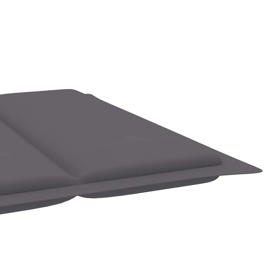 Chaise longue à bascule avec coussin Bois de teck solide - 7