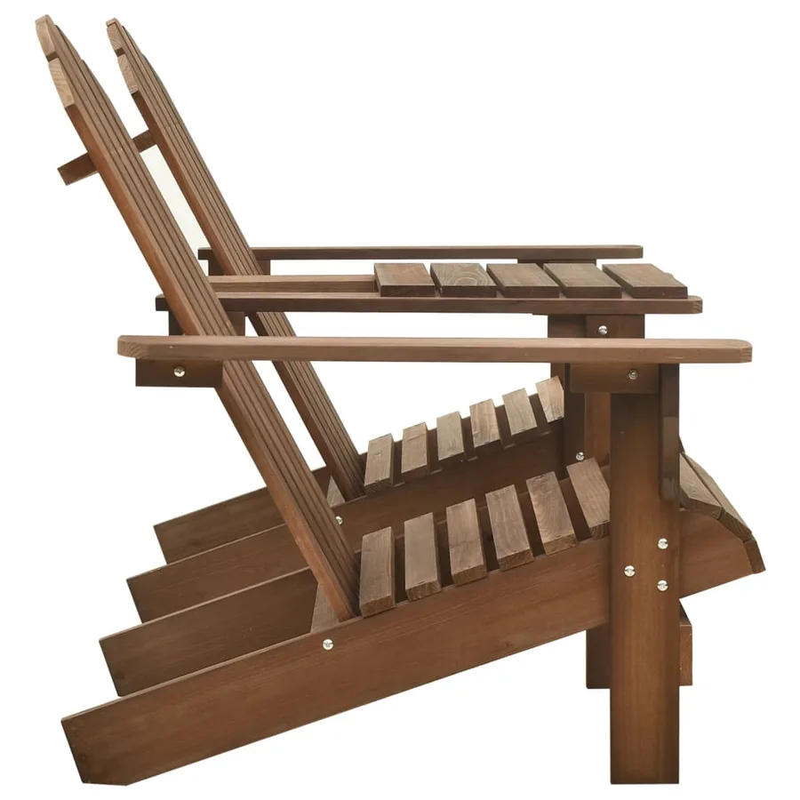 Chaises de jardin Adirondack avec table bois de sapin marron - 3