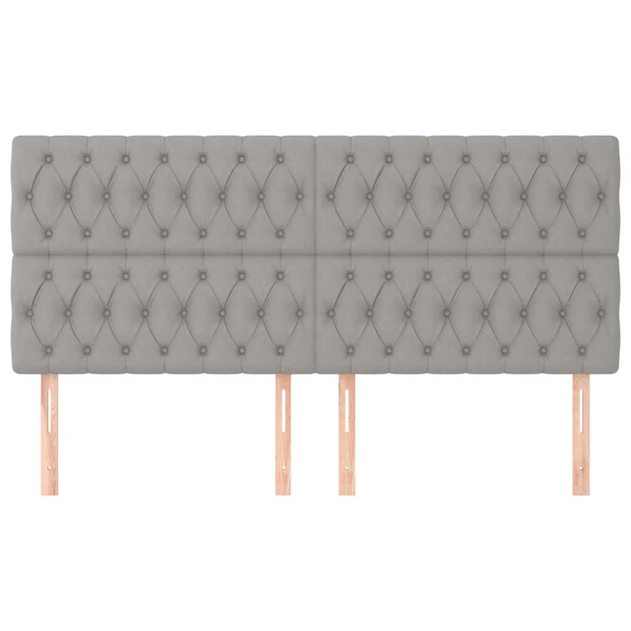 Tête de lit Gris clair 200 x 7 x 118/128 cm Tissu - 3