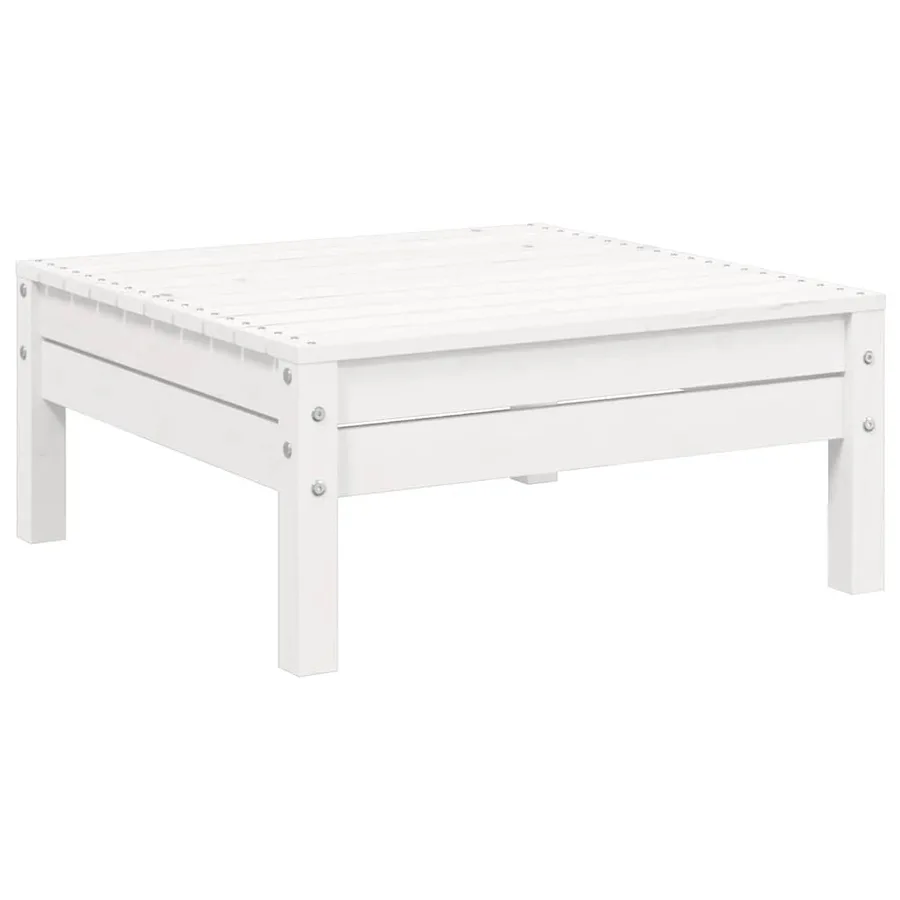 Salon de jardin 3 pcs avec coussins Blanc Bois de pin massif - 9