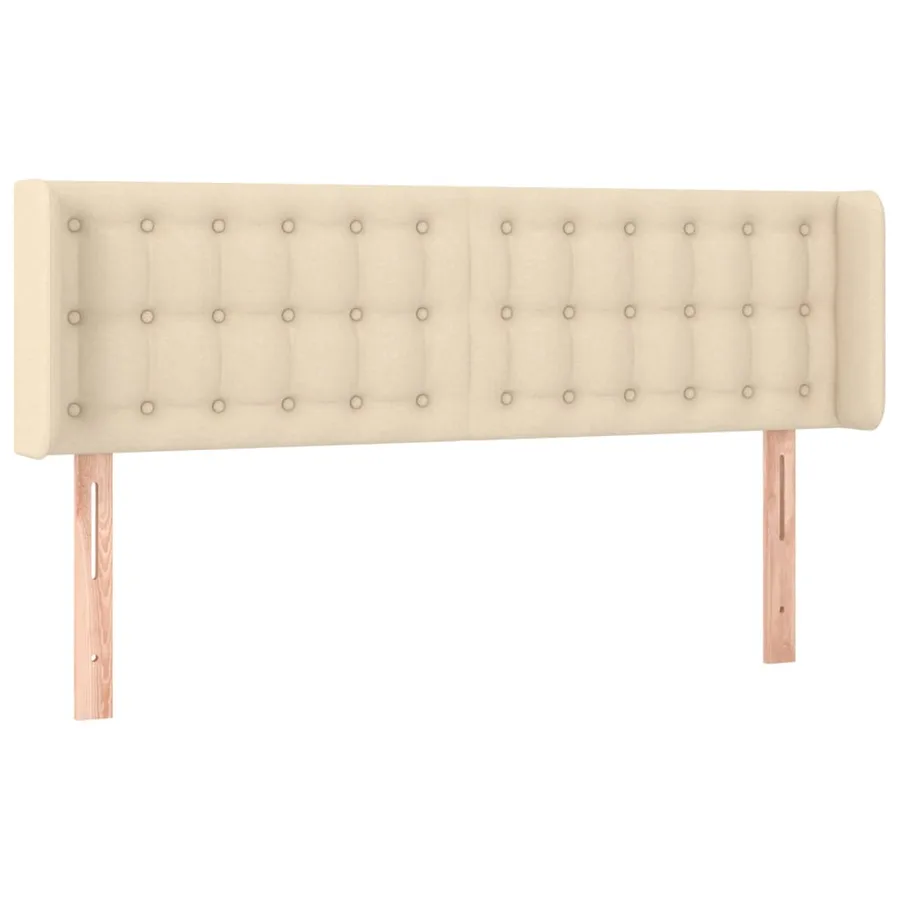 Tête de lit avec oreilles Crème 147x16x78/88 cm Tissu - 2