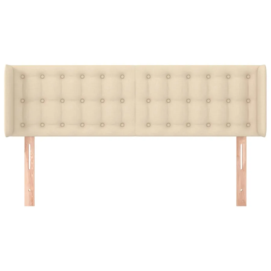 Tête de lit avec oreilles Crème 147x16x78/88 cm Tissu - 3