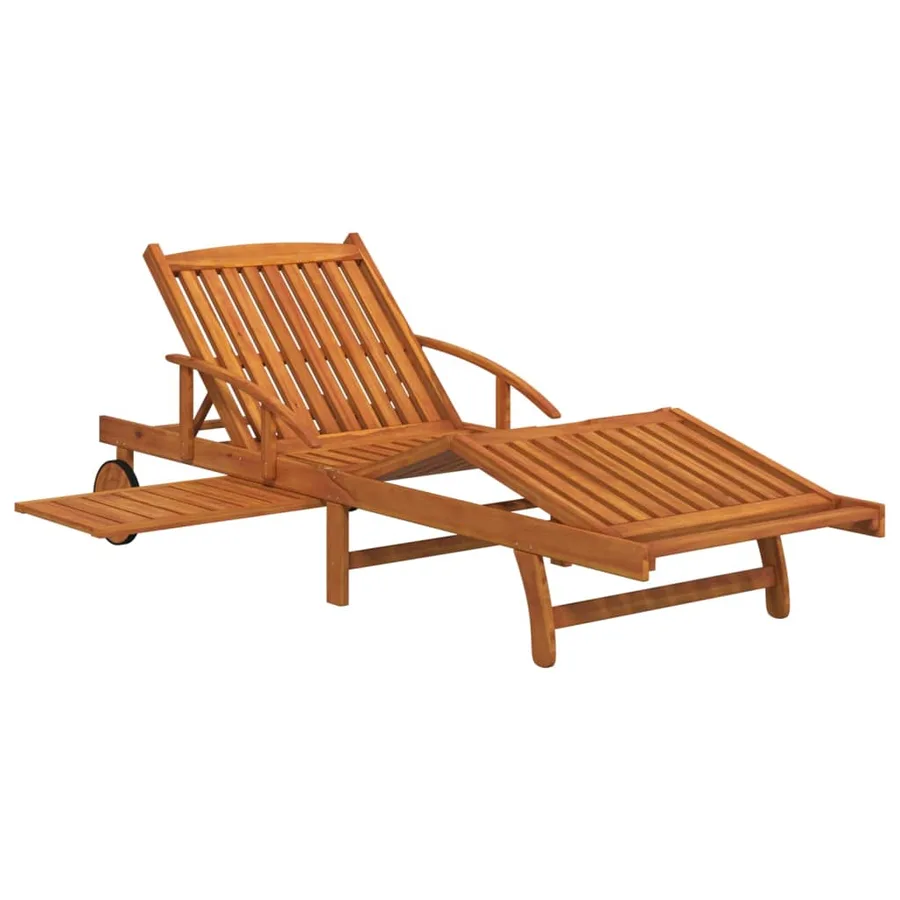 Ensemble de chaises longues lot de 2 table Bois acacia massif - 5