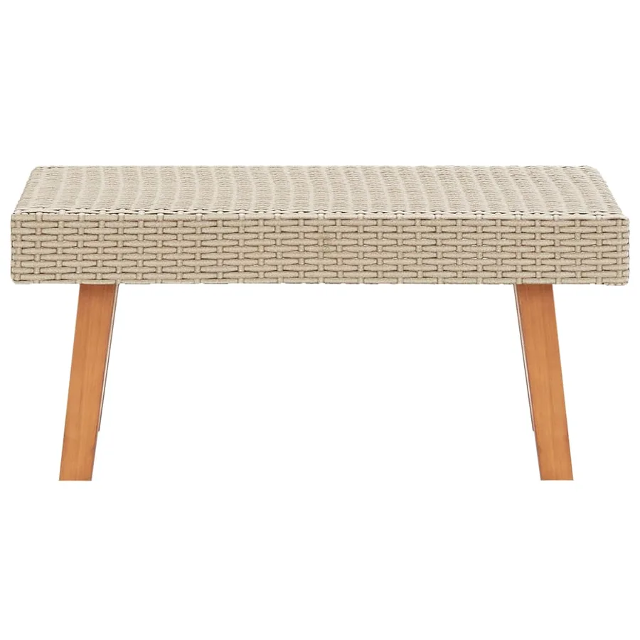 Table basse de jardin Résine tressée Beige - 2