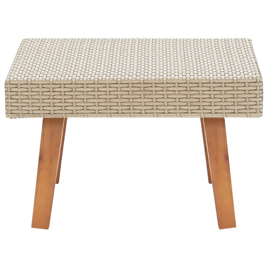 Table basse de jardin Résine tressée Beige - 3