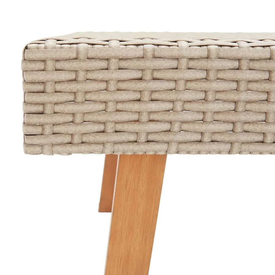 Table basse de jardin Résine tressée Beige - 4