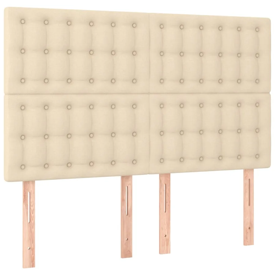 Tête de lit à LED Crème 144x5x118/128 cm Tissu - 4