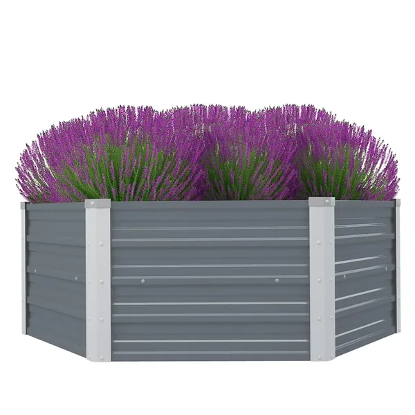 Jardinière 129 x 129 x 45 cm cm Acier galvanisé Gris