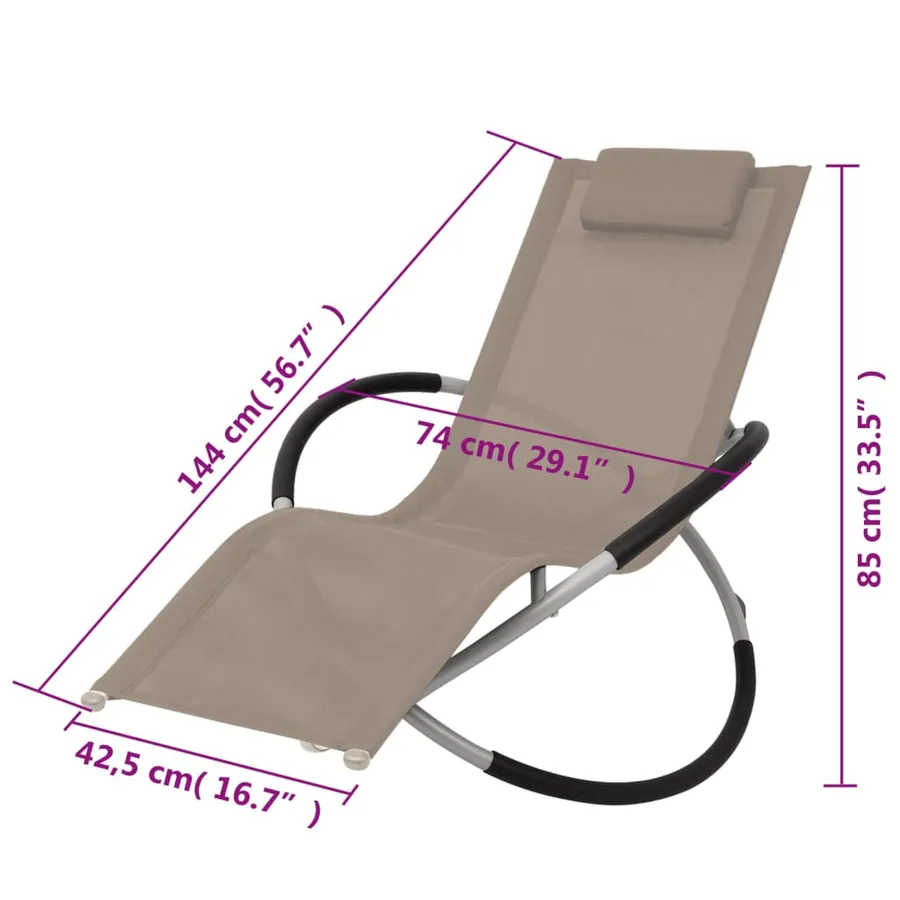 Chaise longue géométrique d'extérieur Acier Noir et gris - 15