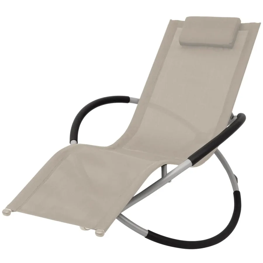 Chaise longue géométrique d'extérieur Acier Noir et gris - 16