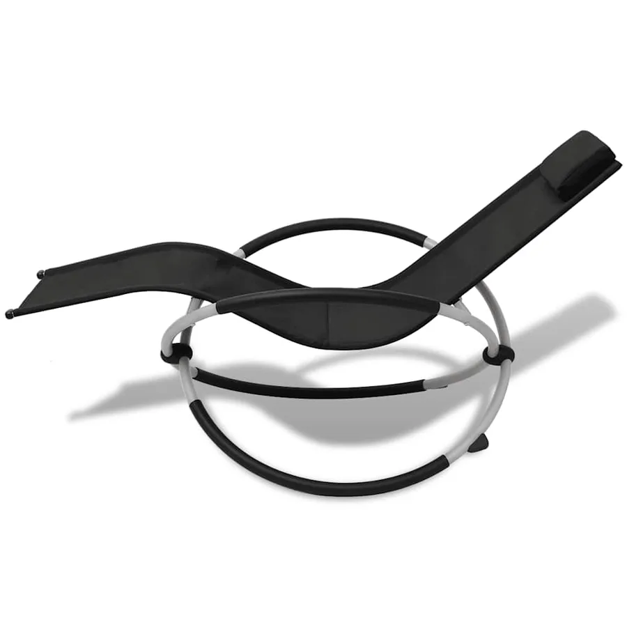 Chaise longue géométrique d'extérieur Acier Noir et gris - 2