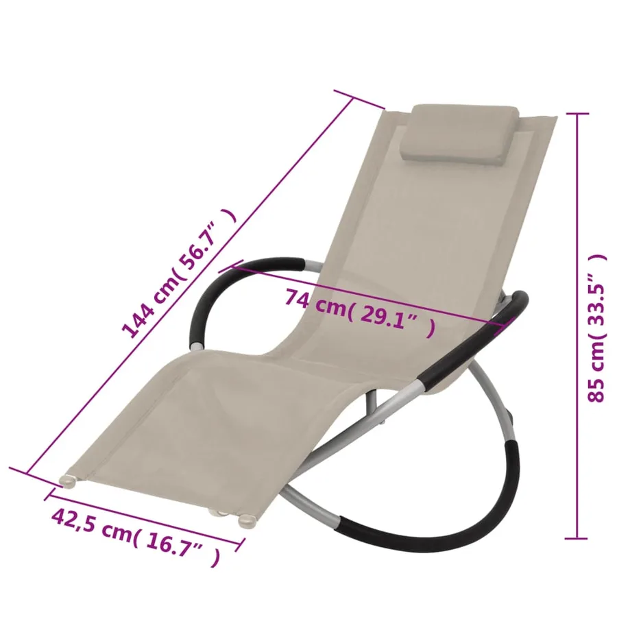 Chaise longue géométrique d'extérieur Acier Noir et gris - 22