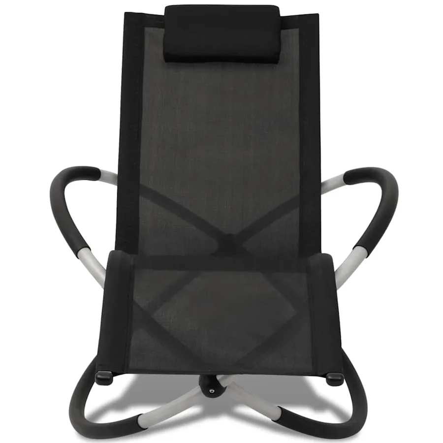 Chaise longue géométrique d'extérieur Acier Noir et gris - 3