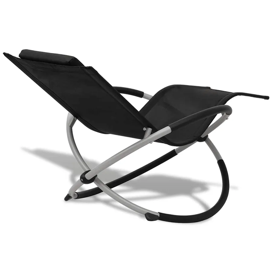 Chaise longue géométrique d'extérieur Acier Noir et gris - 4