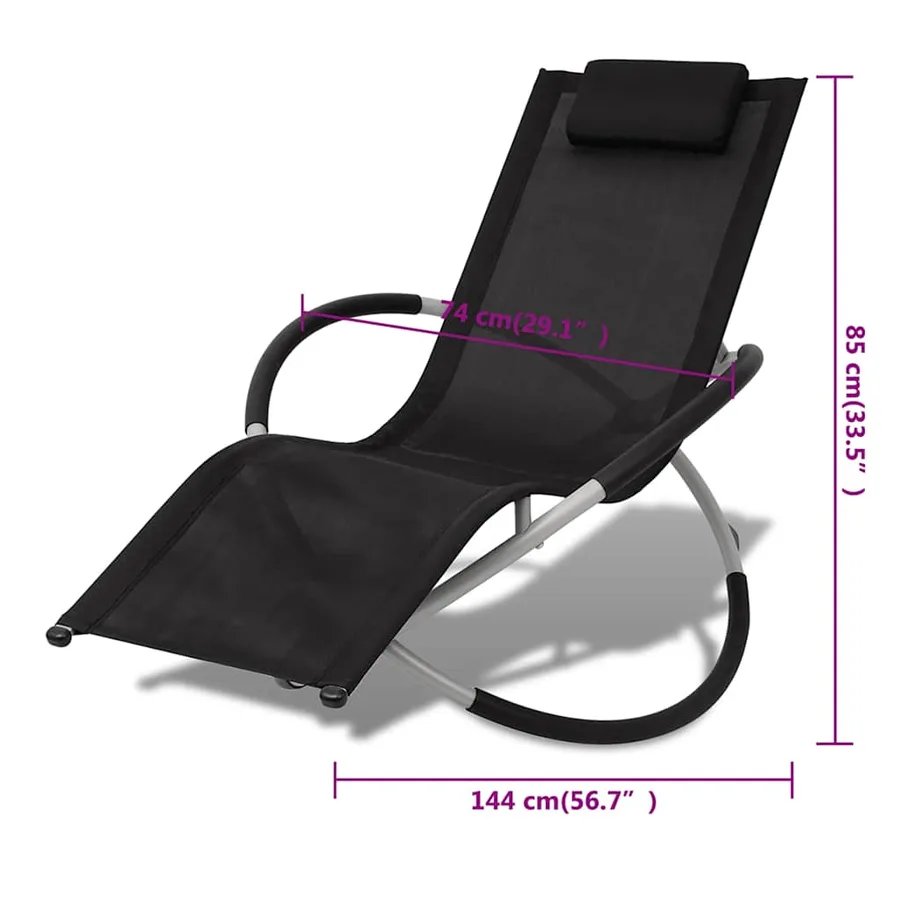 Chaise longue géométrique d'extérieur Acier Noir et gris - 8