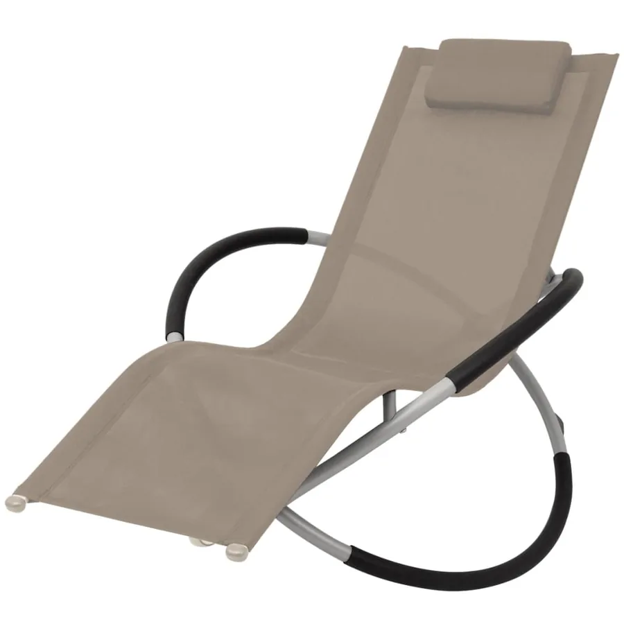 Chaise longue géométrique d'extérieur Acier Noir et gris - 9